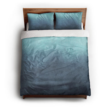 Kieran Watercolor Teal Ombre queen - cotton - White Backing