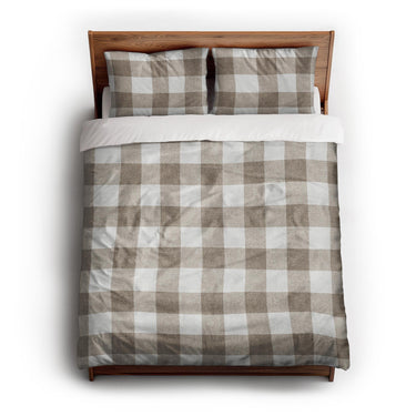 Buffalo Plaid Light Cedar Brown queen - cotton - White Backing