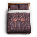 Flamingo Friends Purple queen - cotton - White Backing