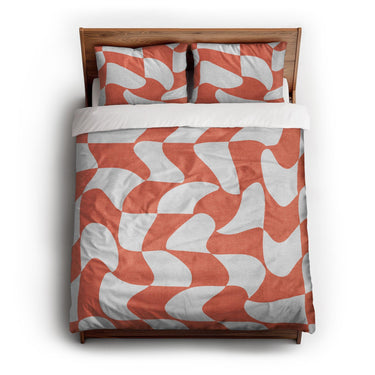 Twyla Checkered Coral queen - cotton - White Backing