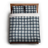 Wallace Plaid Blue & Teal queen - cotton - White Backing