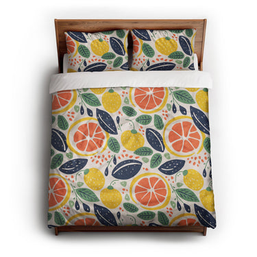Pamplemousse and Bay Leaf queen - cotton - White Backing