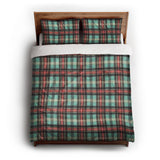 Ferguson Plaid Teal Red queen - cotton - White Backing