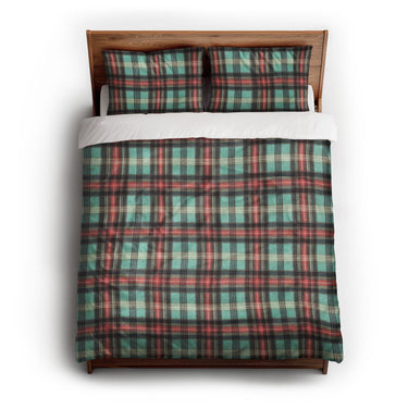 Ferguson Plaid Teal Red queen - cotton - White Backing