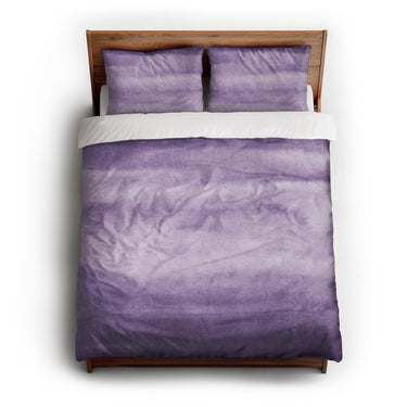 Jacinda Watercolor Purple Ombre queen - cotton - White Backing
