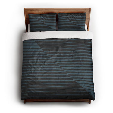 Euclid Black & Slate queen - cotton - White Backing