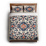 Wilhemina Navy & Red queen - cotton - White Backing