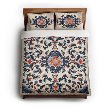 Wilhemina Navy & Red queen - cotton - White Backing