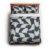 Twyla Checkered Navy queen - cotton - White Backing