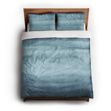 Jacinda Watercolor Blue Ombre queen - cotton - White Backing