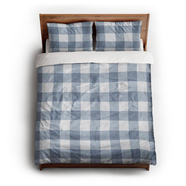 Buffalo Plaid Steel Blue queen - cotton - White Backing