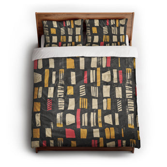 Milo Black, Red, & Yellow Duvet Cover