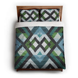 Sonora Blue & Green queen - cotton - White Backing