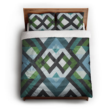 Sonora Blue & Green queen - cotton - White Backing