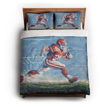 8 Bit Running Back Duvet Cover