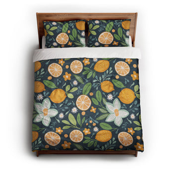 Lemon And Sage Duvet Cover
