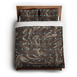 Acid Burn Brown & Carolina Blue queen - cotton - White Backing