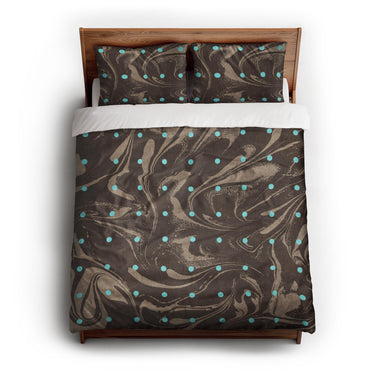 Acid Burn Brown & Carolina Blue queen - cotton - White Backing