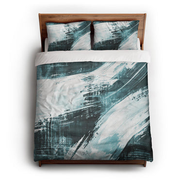 Emil Deep Teal queen - cotton - White Backing