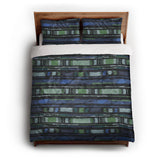 Ojai Blue & Green queen - cotton - White Backing