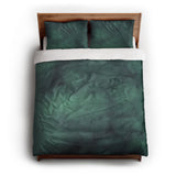 Andromeda Watercolor Teal queen - cotton - White Backing