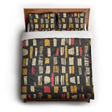 Milo Black Red & Yellow queen - cotton - White Backing
