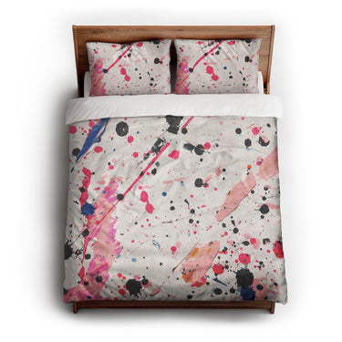 Kayla Paint Splatter queen - cotton - White Backing