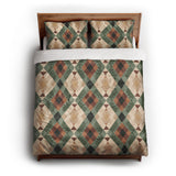 Spokane Sage Green & Taupe queen - cotton - White Backing