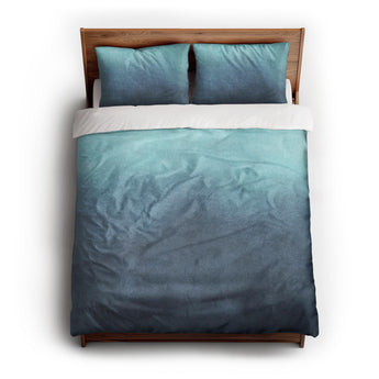 Kieran Watercolor Teal Ombre Duvet Cover
