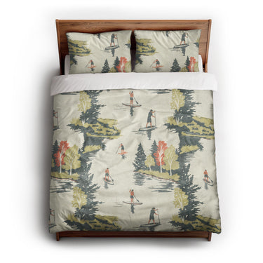 Paddleboard Party queen - cotton - White Backing