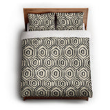 Torrance Black & Ivory queen - cotton - White Backing