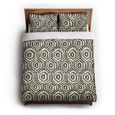 Torrance Black & Ivory queen - cotton - White Backing