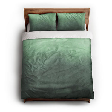 Kieran Watercolor Green Ombre queen - cotton - White Backing