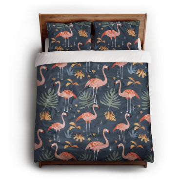 Flamingo Paradise queen - cotton - White Backing