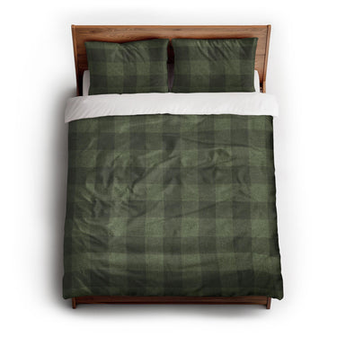Buffalo Plaid Dark Olive queen - cotton - White Backing