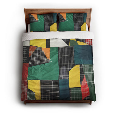 Djuna Black Multicolor queen - cotton - White Backing