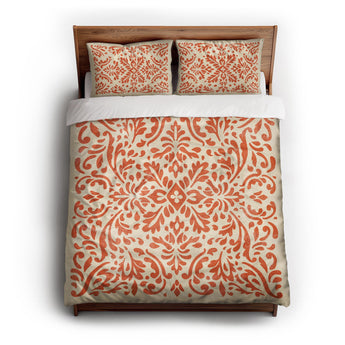 Floranna Ivory & Orange Duvet Cover