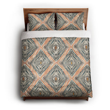 Boden Orange & Blue queen - cotton - White Backing