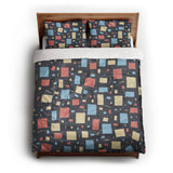 Geometric Confetti Twilight queen - cotton - White Backing