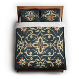 Vanessa Blue & Gold queen - cotton - White Backing