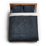 Keanu Watercolor Navy Blue Ombré queen - cotton - White Backing