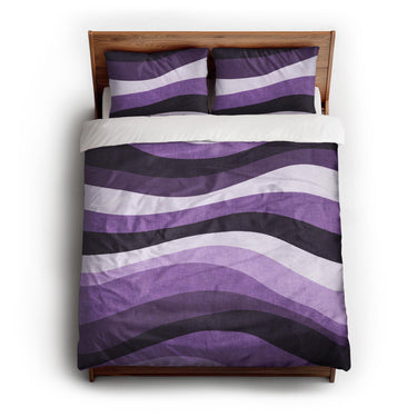 Sinuous Purple Monochrome queen - cotton - White Backing