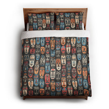 Tribal Masks queen - cotton - White Backing