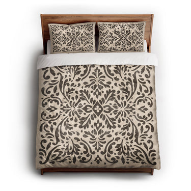 Floranna Ivory & Black queen - cotton - White Backing