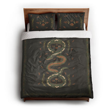 Snake in the Woods queen - cotton - White Backing