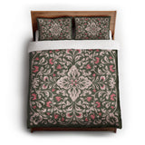 Annette Green & Coral queen - cotton - White Backing