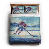 8 Bit Pond Hockey queen - cotton - White Backing