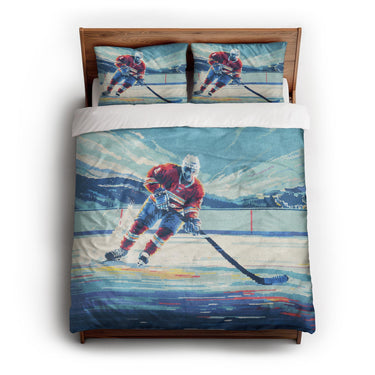 8 Bit Pond Hockey queen - cotton - White Backing