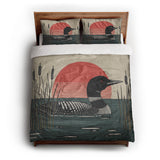Sunset Loon queen - cotton - White Backing