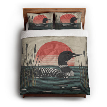 Sunset Loon queen - cotton - White Backing